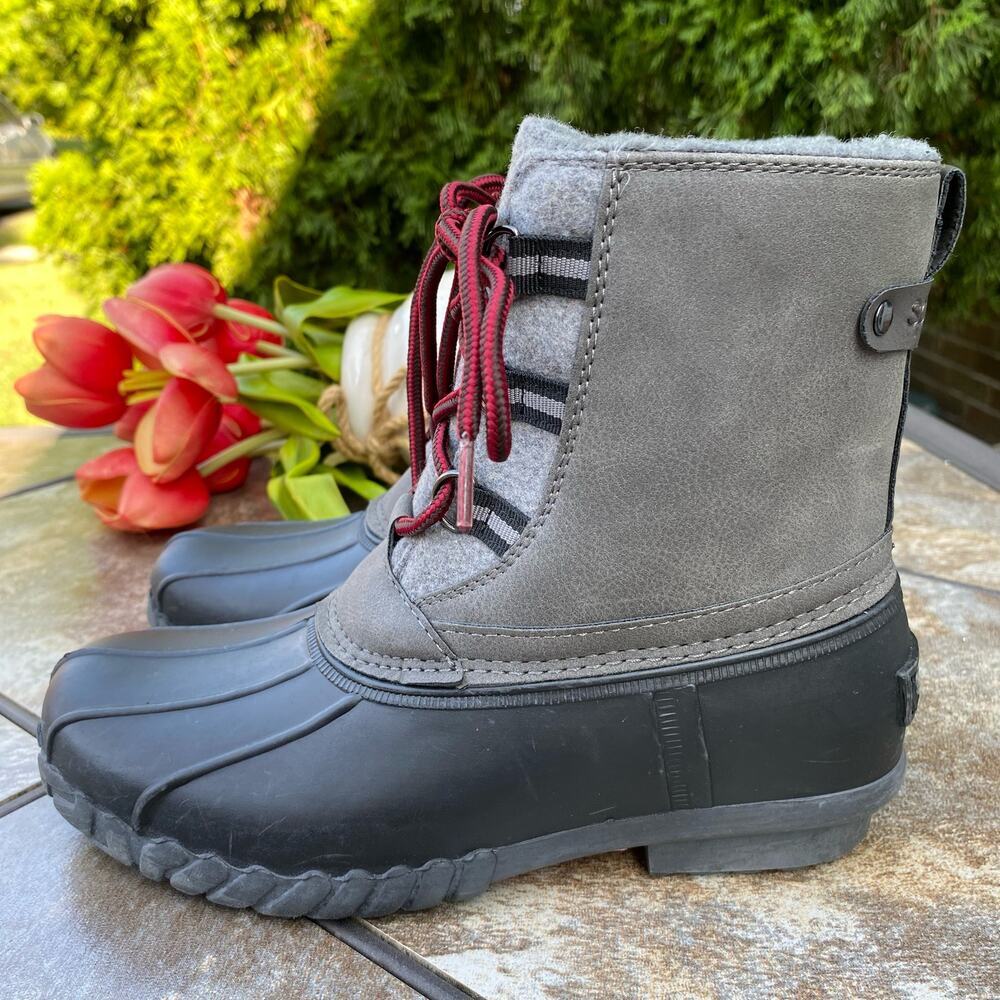 Sporto Grey Nina Waterproof Winter Duck Boots Size 6 Rain Snow